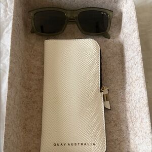Quay Australia Green Sunglasses with White Case